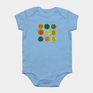 Autumn Trees In Tidy Rows Baby Bodysuit